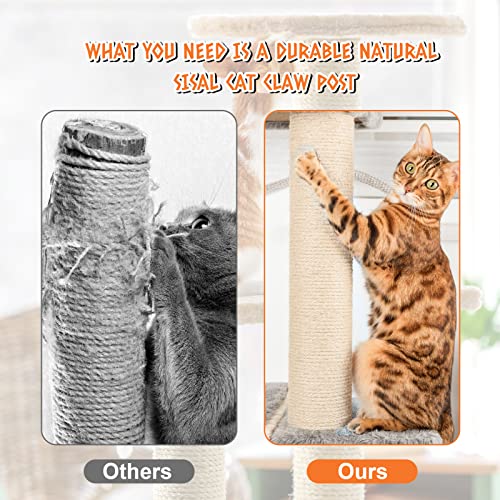 4 PCS M8 Cat Scratching Post Replacement, 15.7 x 3.1 Inch Sisal Pole Cat Tree Replacement Post with Screws, Refill Scratcher Posts for Indoor Kitten Tree Tower Spare Cat Furniture Protector