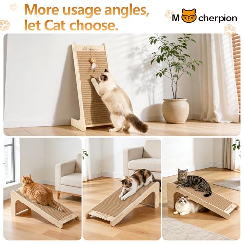 Natural Cork cat Scratching Post-Cat Scratchers- Scratch Pads for Indoor-Cats Scratching Board-cat ramp-cat Scratch Cardboard with Toy,Replaceable use-Eco-Friendly Sustainable-cat Gifts