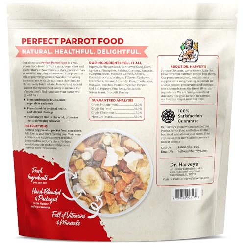 Dr. Harvey's Perfect Parrot Blend - Natural Food for Large Parrots (5 pounds)