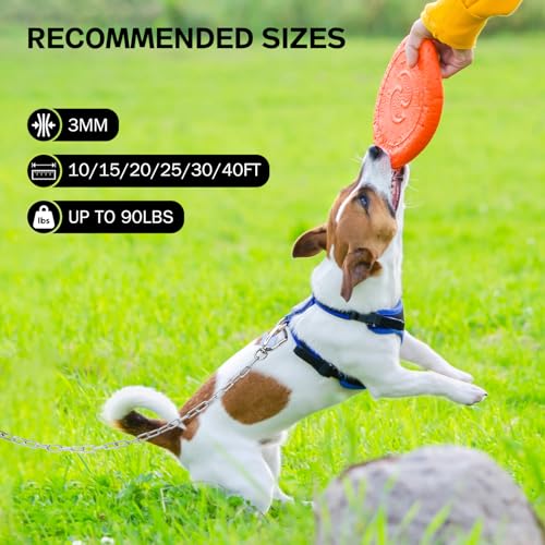 Heavy Duty Dog Chain for Yard-15FT Metal Dog Chain Leash Chew Proof,Long Dog Lead for Outside with Strong Swivel Hook,Outdoor Dog Runner for