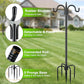 Gtongoko Double Shepherds Hook for Outdoor, 2 Pack 92 Inch Heavy Duty Bird Feeder Pole 3/4 Inch Thick Garden Hooks for Hanging Hummingbird Feeder, Plant Baskets, Solar Light Lanterns