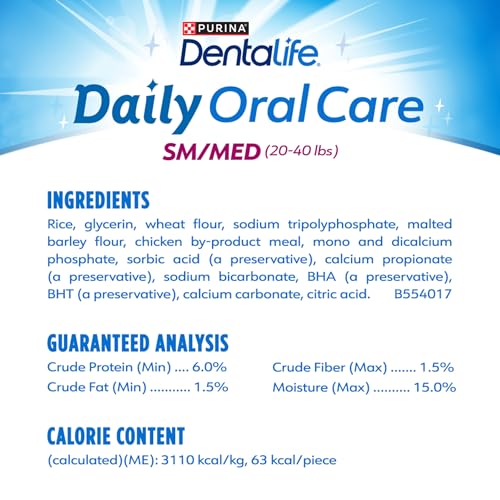 Purina DentaLife Daily Oral Care Dog Dental Chews for Small and Medium Breed Dogs - 60 ct.