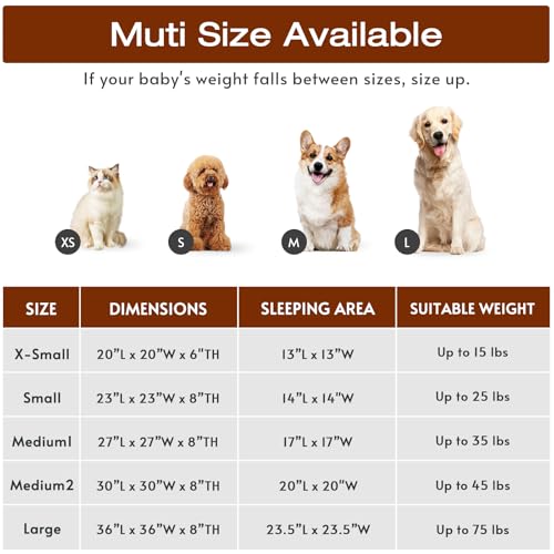 JOLLYVOGUE Dog & Cat Bed, Calming Anti-Anxiety Pet Bed for Small Dogs, Fluffy Donut Cushion for Small and Medium Pets (20")