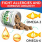 BARK&SPARK Omega 3 for Dogs - 180 Fish Oil Treats for Dog Shedding, Skin Allergy Chews, Itch Relief, Hot Spots Treatment - Joint Health - Skin and Coat Supplement - EPA & DHA Fatty Acids - Salmon Oil