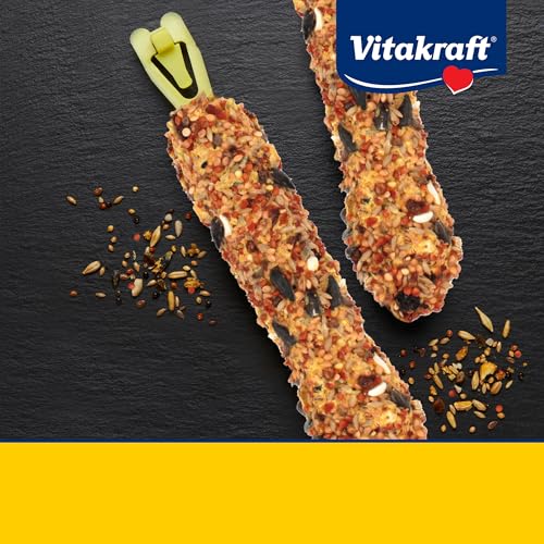 Vitakraft Crunch Sticks Cockatiel Treat Apricot Peach Flavor - Triple Baked Long Lasting Bird Treats with Natural Wood Chew Center for Beak Health and Enrichment - 3.5 oz.