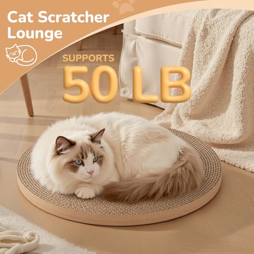 6pcs Cat Scratch Pad, Cat Scratcher Cardboard & Cat Scratching Pads - Round Cat Scratcher Refill, 10 Inch Diameter 7/8 Inch Thick cat scratchers for Indoor Cats