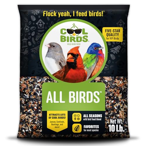 All Birds Wild Bird Seed – 10 lb. Classic Blend with Black Oil Sunflower, White Millet, Safflower, Peanuts & Sunflower Hearts – Balanced Bird Food for Outside Feeders