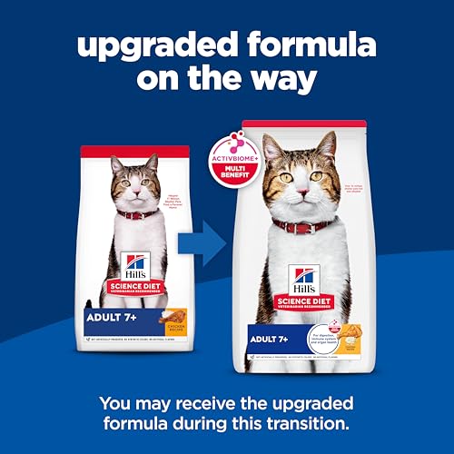 Hill's Science Diet Adult 7+, Senior Adult 7+ Premium Nutrition, Dry Cat Food, Chicken Recipe, 7 lb Bag