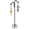 76" Double Hooks Heavy Duty Adjustable Bird Feeder Pole with Sturdy 5-Prong Base, Height Adjustable Shepherds Hook for Hanging Feeders, Plants, Solar Lanterns & Wind Chimes (2026 Upgrade)