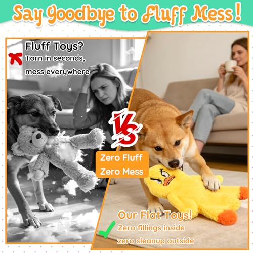 LECHONG No Stuffing Dog Toys to Keep Them Busy, 5pcs Dog Squeaky Toys for Small and Medium Dogs, Puppy Toys with Light, Interactive Dog Toys for