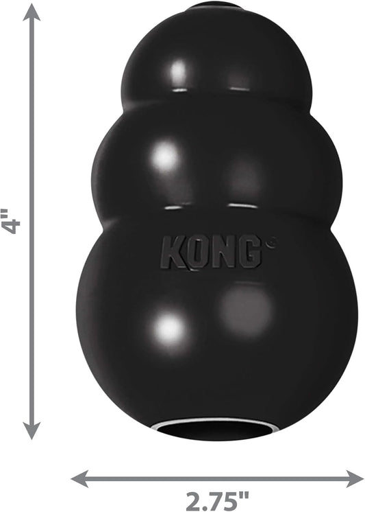 Kong Extreme Dog Toy 2-Pack, Large - Tough Chew Toys for Aggressive Chewers - Black Durable Rubber