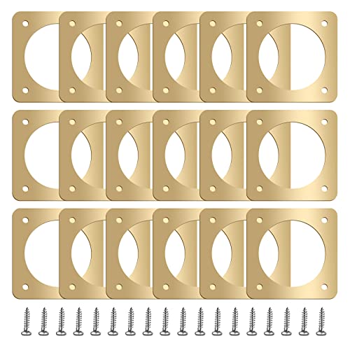 Hotop 18 Pcs 1 1/2'' Opening Metal Bird House Guard Portal Bird House Hole Protector with Copper Open Protector Guards for Eastern Bluebird Rooms Sparrow Houses(Opening)