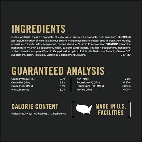 Purina Pro Plan Urinary Tract Cat Food Wet Pate, Urinary Tract Health Ocean Whitefish Entree - (Pack of 24) 3 oz. Pull-Top Cans