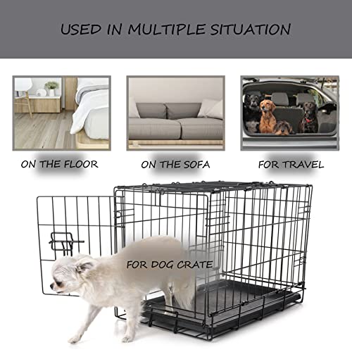Washable Dog Bed Mat Ultra Soft Dog Crate Pad Comfy Fluffy Pet Kennel Beds Sleeping Mattress for Large Jumbo Medium Small Dogs, 35 x 22 Inch, Gray