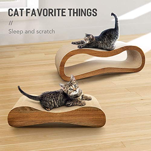 Simple Delxue Cat Scratcher, 2 in 1 Cat Scratching Board, Cat Cardboard, Scratch Lounger, Large, 27.56 x9.45 x8.86 inch