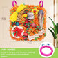 Bird Toys for Small & Medium Parrots - Natural Foraging & Shredding Cage Hanging Toys with Seagrass Mat, Starfruit, Loofah Slices for Budgies, Cockatiels, Lovebirds, Conures (1 PCS)