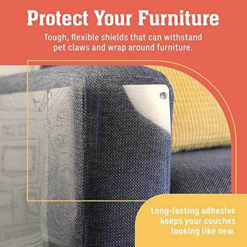 10 Pack XL Anti Cat Scratch Furniture Protector - Couch Protector from Cat Claws w/Twist Pins - Heavy Duty, Strong, Clear, Easy-to-Apply Scratching Deterrent and Shield for Sofa