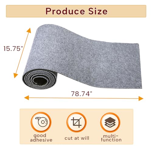 KEYIDE Self-Adhesive Cat Scratch Wall Climber, Wall Cat Scratcher Mat for Indoor Cats Kitten Trimmable Carpet Corner Protector 78.7"x15.8" (Beige)