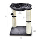 Basics Sturdy Cat Condo Tower with Hammock Bed and Scratching Posts, Interactive Hanging Ball Toy for Indoor Cats, 15.8" x 15.8" x 19.7", Gray
