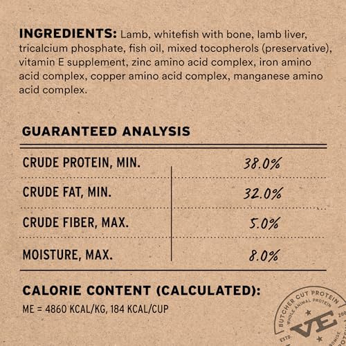 Vital Essentials Freeze Dried Dog Food, Raw Lamb & Whitefish Soft Nibs | Complete Meal or Topper | 99% Lamb, Whitefish, Organs & Bone | High Protein, Grain Free Dry Dog Food | 14 oz Bag