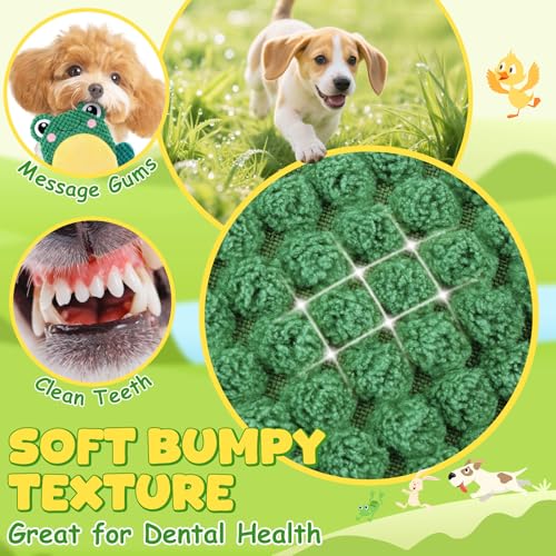 XIUGOAL Dog Toys to Keep Them Busy, 3 Pack No Stuffing Interactive Dog Toys with Crinkle, Squeaky Puppy Chew Toys for Small, Medium Breeds
