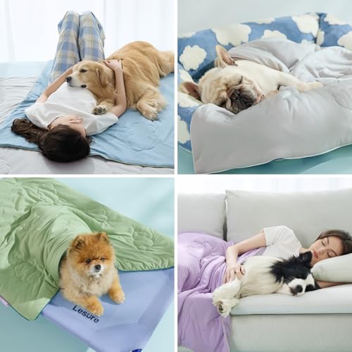 LE SURE Premium Cooling Blankets for Large Dogs - Washable Dog Cooling Throw Blanket with Q-MAX>0.4，Durable Self Cooling Pet Mat for Cat, Soft