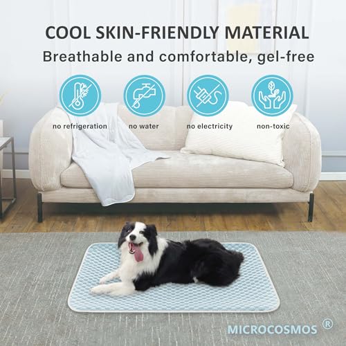 MICROCOSMOS Pet Cooling Mat & Sleeping Pad- Breathable Bubble Surface, EZ Clean. Keep Cooling for Pets, Kids and Adults in Summer.(BlueWhite, 40" x
