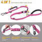 AUBELL Tactical Dog Leash Heavy Duty,4-6ft Reflective Strong No Pull Bungee Leash for Medium Large Dogs with Comfortable Padded Double Handle,Car