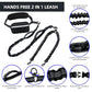Uppetly Hands Free Double Dog Leash with Pouch, Dual Leash for 2 Dogs with Reflective Padded Handles, Durable Bungee and Lumbar Waist Belt for