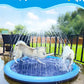 Peteast Splash Pad for Dogs & Kids - Anti-Slip Dog Pool for Large Dogs, 0.58 mm Thickened Durable Outdoor Water Play Mat, Summer Sprinkler Toy for Backyard (67in, Blue)