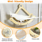 Rocking Bird Toys Perch for Window and Cage, Bird Perch for Wall Suction Mount, Wooden Parrot Toys for Medium Birds, Enrichment Cockatiel Toy Fun and Accessoriess for Budgie, Lovebird, Conure