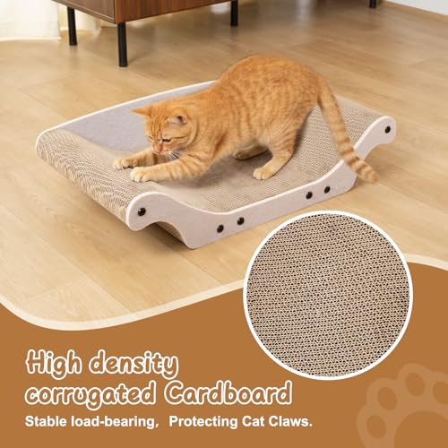Cat Scratcher Bed Cardboard Cat Scratch Couch Board 25 inches Large Cat Scratching Sofa Lounge & Scratch Pad for Indoor Cats, Furniture Protector