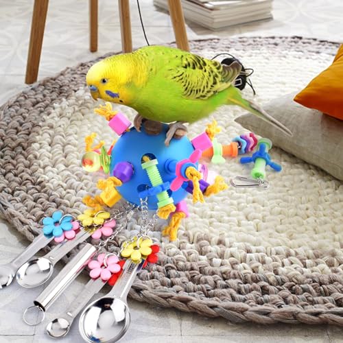 KATUMO Bird Toys, Parrot Pull Spoons Colorful Acrylic Stick Toys Bird Chew Toys for  Parrot, African Grey, Conure, Caique, Quaker, Small Cockatoo, Mini Macaw, Eclectus and Similar Birds