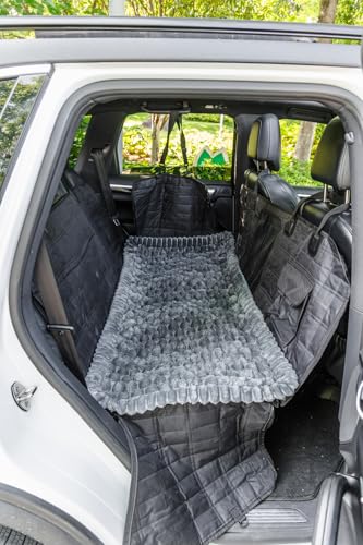 Non-Slip Dog Bed Mat for Car, Fuzzy Backseat Pet Mat, Travel Pet-Friendly Seat Cover for Cars, Compatible with Backseat Extenders and Seat Protectors 24.8x54 inch