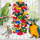 Bird Toys for Large Parrots Colorful Natural Wood Block Parrots Chew Foraging Toys for Bird Cages Cockatoos, Macaws, African Greys, and s