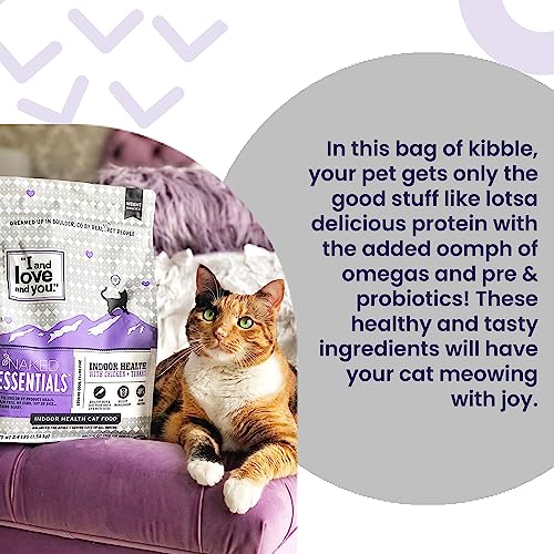 I AND LOVE AND YOU Naked Essentials Dry Cat Food - Salmon + Whitefish for Hairball Care - Grain Free, Real Meat, No Fillers, 3.4lb Bag