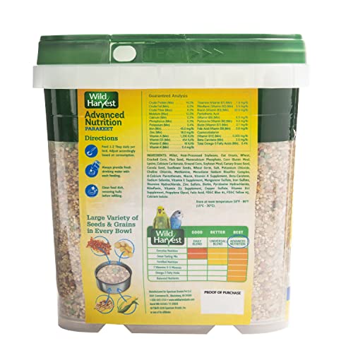 Wild Harvest Advanced Nutrition Diet For Parakeets 4.5 Pounds, Seed And Grain Mix