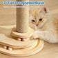 Made4Pets Cat Scratching Post, Cat Self Groomer for Indoor Cats, Cloud Soft Perch for Rest, 17.5" Tall Natural Sisal Scratcher Cat Grooming Interactive Ball Track Toys for Small Cats Kittens