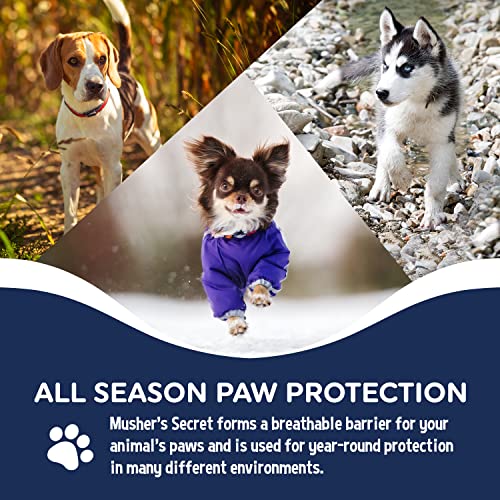 Musher's Secret Dog Paw Wax 60g – Moisturizing Dog Paw Balm – Helps Protect & Heals Cracked Paws – Creates an Invisible Paw Protectors Barrier – All-Natural Nose & Paw Balm with Vitamin E