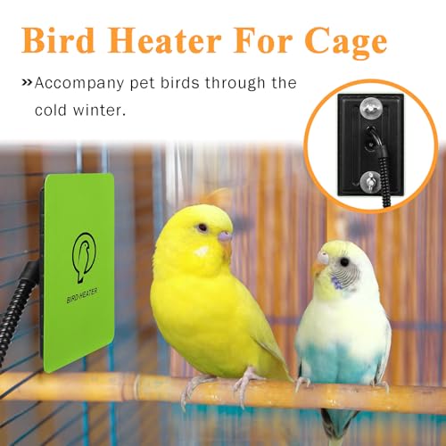 Bird Heater for Cage - Snuggle Up Bird Warmer for Exotic Pet Birds, 10W African Grey, Parakeets, Parrots, (3.7"x5.7")
