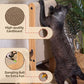 Nekosan T-Shaped Cat Scratcher for Indoor Cats, Double-Sided Furniture Protector, 23.6x16.9x9.6 Inch Large, Cardboard With Ball Toy