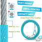 Supet Dog Tie Out Cable and Stake, Heavy Duty Runner with 32/16/10 FT Lead, Long Leash/Tether for Camping Backyard Outdoor Ground, Chain for Medium