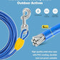 Petbobi Dog Tie-Out Cable 30ft -Heavy Duty Dog Lead Up to 120 lbs, Outdoor Leash Metal Cable with Shock Spring 360° Swivel Clips, for Yard Camping