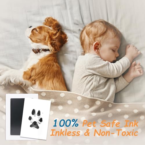 DeerZone Inkless Paw Print Kit,Dog Paw Print Kit,Dog Nose Print Kit,Clean Touch Ink Pads and Imprint Cards,Pet Paw Print Impression Kit for Dogs Cats Footprint Keepsake
