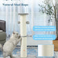 Kilodor 34Inch Tall Cat Scratching Post,4.3Inch Diameter Large Sisal Cat Scratch Post with Ball, Sturdy and Durable Cat Scratcher for Indoor Cats Adults Grey