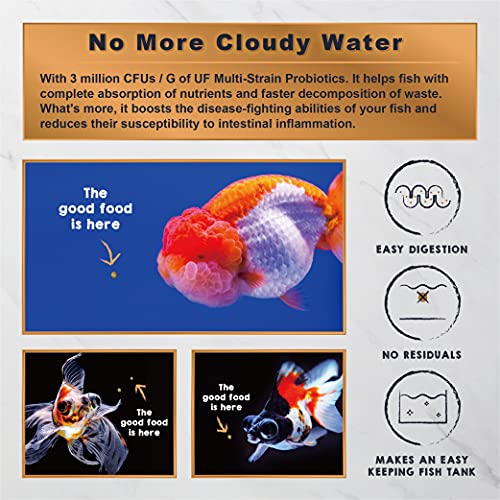 Ultra Fresh Sinking Goldfish Food, Color Enhancing, Balanced Diet, All Natural Ingredients, Clear Water Formula, Slow Sinking Gold Fish Pellets, Goldfish Ultra Color 4.6 oz