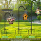 Shepherds Hooks for Outdoor 42 Inch Garden Bird Feeder Pole with 5 Prongs Base Adjustable for Hanging Flower Basket Plant Pot Solar Lantern Light Wind Chime Hanger for Wedding Decor 1 Pack