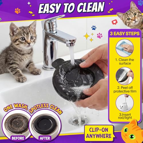 Interactive Cat Toys for Indoor Cats: Upgraded 360° Automatic Spin Flying Bird Feather Wand with Silicone Protected Rod Safe Play, Strong 8cm Suction Cup, USB-Rechargeable for Bored Kittens and Adult