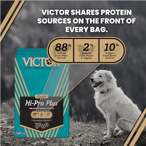 VICTOR Super Premium Dog Food – Hi-Pro Plus Dry Kibble – High Protein Dog Food with 30% Protein – Beef, Chicken, Pork, Fish Meals, Gluten Free - for