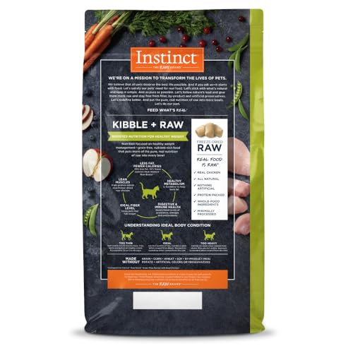 Instinct Raw Boost Healthy Weight, Natural Dry Cat Food with Freeze Dried Pieces, Grain Free Recipe - Real Chicken, 10 lb. Bag